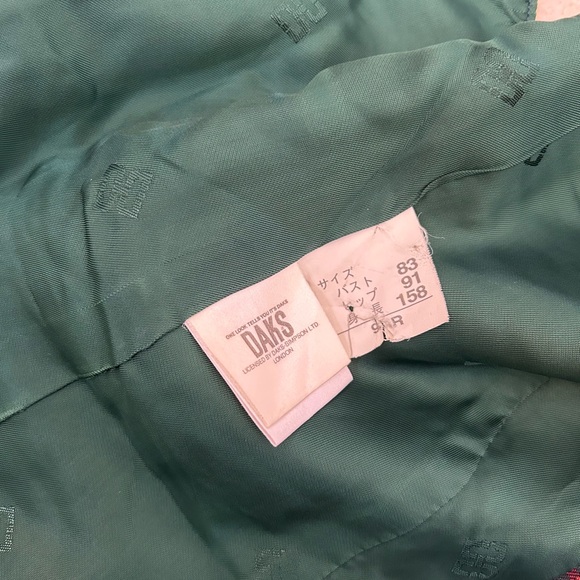 Womens vintage Dark Green Plaid Waistcoat Size S DAKS London made In Japan Wool - Picture 8 of 12